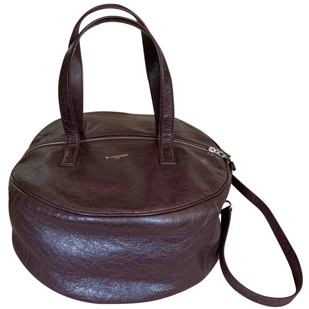 Balenciaga Air Hobo Maroon Leather Air Hobo Circle Duffle Shoulder Bag w Strap